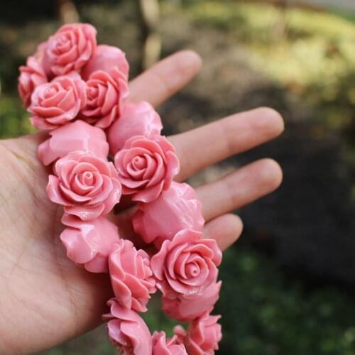 5Pieces 25mm Camelia Coral beads Large Coral flower beads Cabochon Light Coral color for Jewelry making