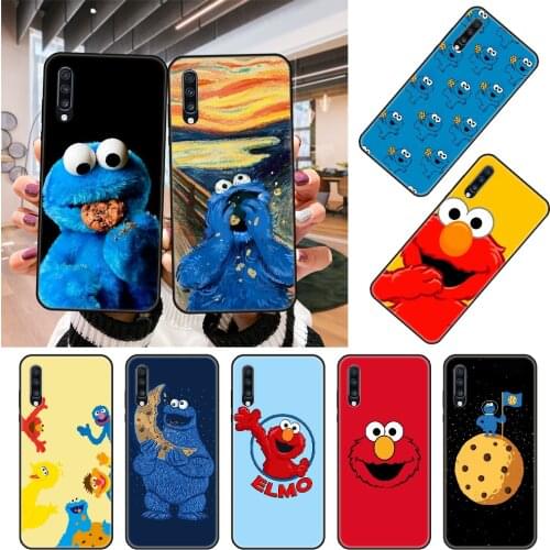 Phone Case For Samsung Galaxy A 50 51 71 70 80 7 5 10 40 20 30 41 21 S E Black Cover Coque Soft Waterproof Blue Cookie Monster