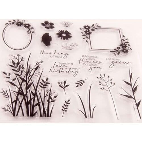 Flower Frame Silicone Clear Seal Stamp DIY Scrapbooking Embossing Photo Album 896A