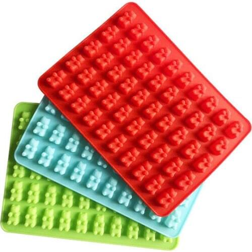 DIY Multi-use Mold Silicone 50-Cavity Mold Fondant Mold Silicone Bear Shape Chocolate/Candy Mold Maker