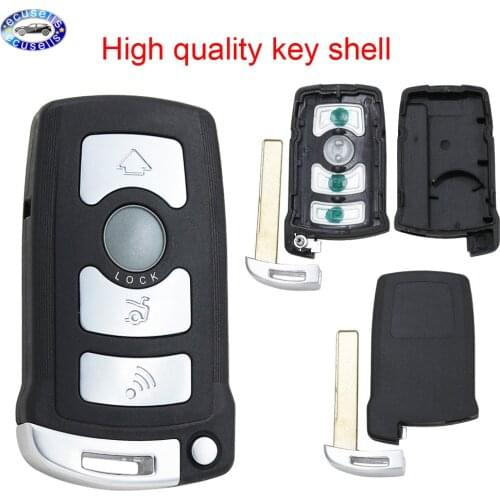 For BMW 7 Series E65 E66 E67 E68 745i 745Li 750i 750Li 760i 7b Car Key Shell 4 Buttons Smart Car Key Case With Blade