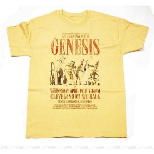 Genesis T-Shirt Trick Of The Tail Tour 100% Peter Gabriel Sportswear Men Tops Tee Shirt