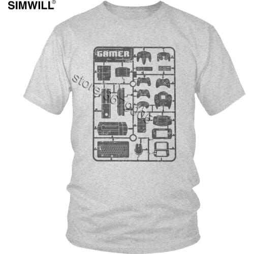 Vintage Console Gamer Parts T-Shirt Men Short Sleeves Cotton Tee Video Game T Shirt Controller Lover Gift Big Size Fashion Tops