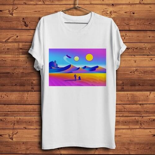 Tatooine robot Hike funny t shirt men summer new white short sleeve casual homme cool unisex streetwear t-shirt