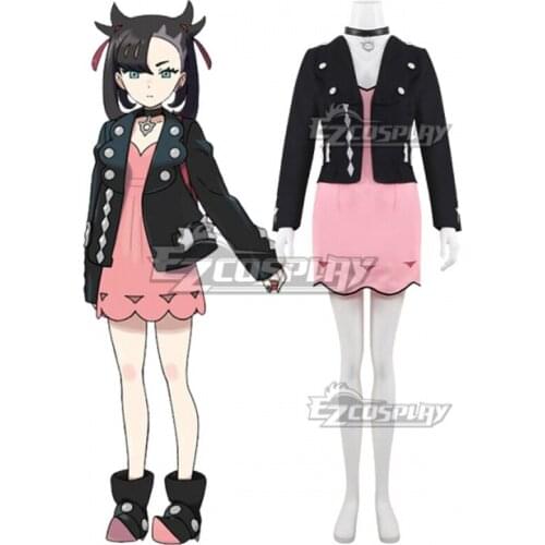 Pocket Monsters Sword and Shield Halloween Cosplay Costume Marnie Coat Dress Suit For Girls Halloween Carnival Costumes E001