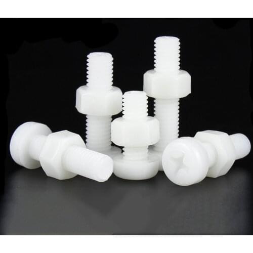 M2 M2.5 M3 M4 M5 M6 M8 Nylon Round Head Screw And Nut Set Complete Set Of Accessories Matching Plastic Screw