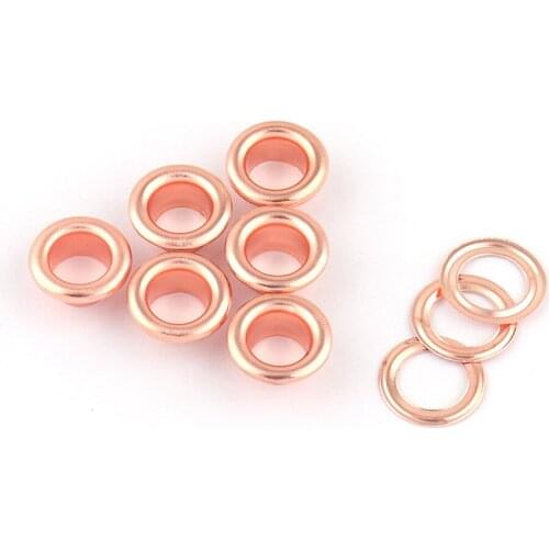6mm Rose Gold Metal Eyelets Grommets with Washers Brass Eyelets for Card/Canvas Clothes Leather Craft Shoes Purse Accessories