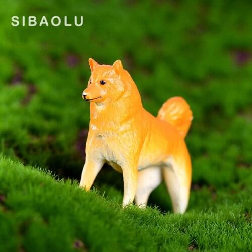 Golden Dog Miniature figurine Japan Zakka Simulation animal Home Decoration Scene DIY Accessories PVC toy Bonsai Ornaments