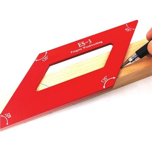 Multi Woodworking Scribe Ruler Aluminum Alloy Angle Ruler WoodWork 45/135 Degree Right Angle Line Gauge Carpenter Measuring Tool