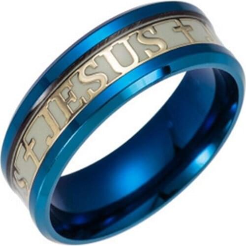Fashion Rings For Men 2018 JESUS Glow In The Dark World Champion Personalized Ring Luxury Brand Jewelry For Boys