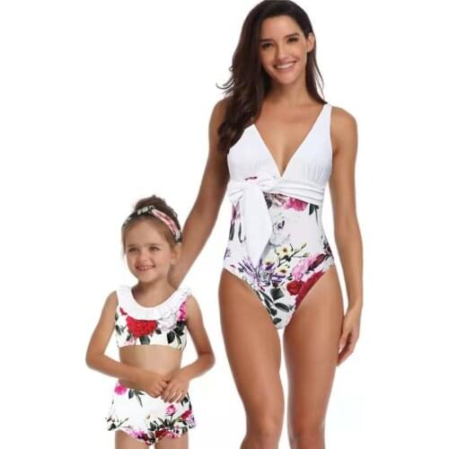 Cross-border exclusively for the new parent-child one-piece swimsuit European and American mother-daughter Free Shipping