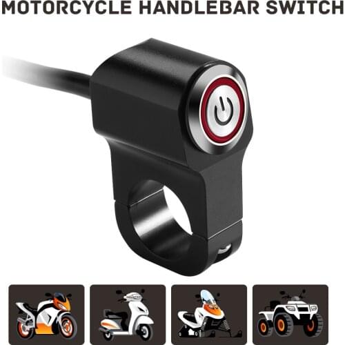 Motorcycle Switches 7/8" 22mm Handlebar Mount Switch Headlight Hazard Brake Light Power ON-OFF With Indicator Light
