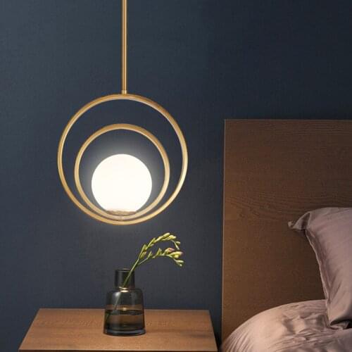 Nordic single head ins dining table bar simple rotating earth glass bedside artistic creativity variable shape chandelier