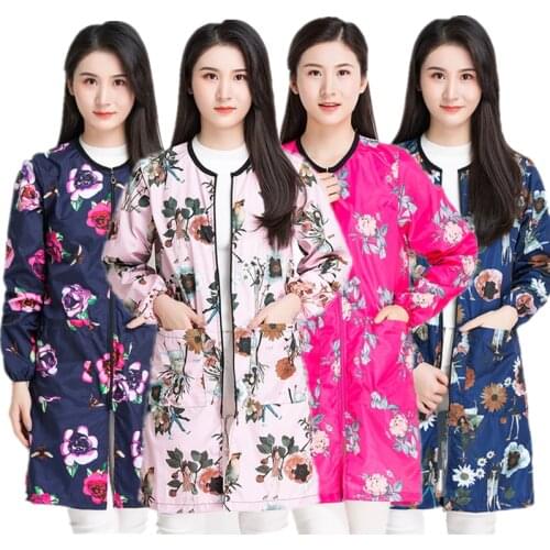 Hair Salon Professional Hairdressing Long Sleeve Overalls Pet Grooming Haircut Gown Barber Shop Hairdresser Apron Work Clothes