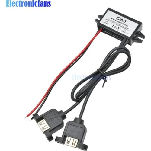 DC-DC Car Power Converter Step-Down 12V to 5V 3A 15W Power Module Dual USB Output Adapter Low Heat 96% High Conversion