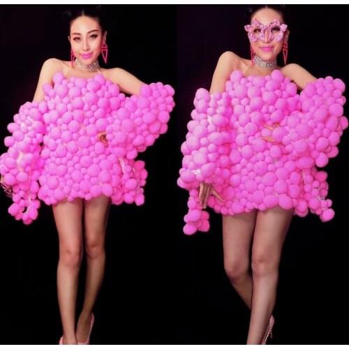 Pink and Sky Blue Party Dress bar nightclub GOGO performance stage singers show performance costumes