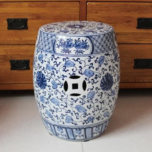 Jingdezhen Hand-painted Blue And White Porcelain Antique Dressing Stool bathroom home hotel ceramic stool