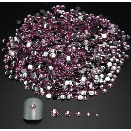 Mixed Sizes 2000pcs Light Pink 3D Nail Art Rhinestone Decorations Acrylic Diamond Shapes Rhinestones To Nails Art Accessories