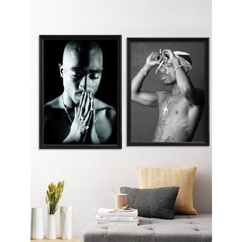 Tupac 2pac Portrait Hop Hit Music Poster Prints Wall Stiker Gift Home Room Decor Art Silk