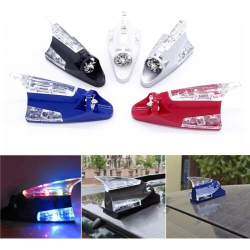 Universal Car-styling Creative Wind Power LED Light Atmosphere Light Shark Fin Antenna Warning Flash Lamp Exterior Accessories