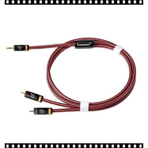 Fanmusic ZY-394 3.5 Stereo To 2RCA Signal Line Advanced Edition Cable