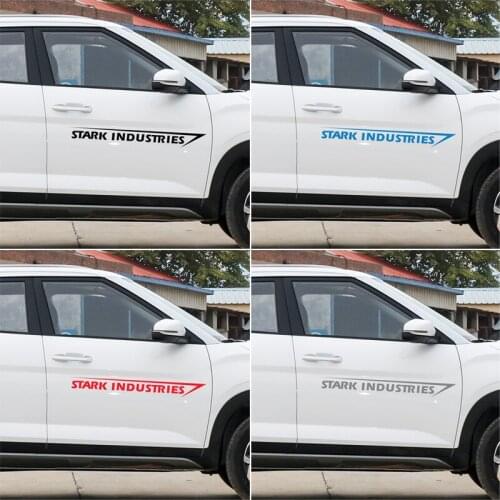 2pcs Car Sticker Stark Industries Car Body Stripes Stickers Vinyl Decal for Nissan Qashqai Murano X Trail note juke Car Stying