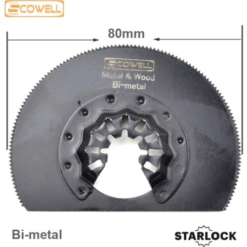 30% off 80mm Bimetal Hlaf Circle Segment Oscillating Saw Blades for wood nail soft metal Starlock Plunge Multi Tools Saw Blades