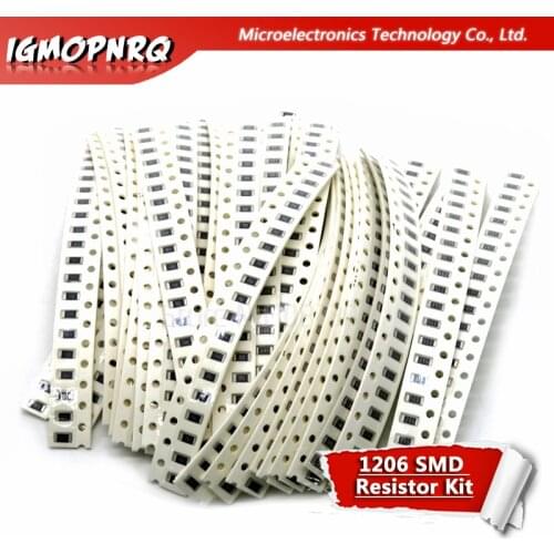 36Value * 20pcs =720pcs 1206 SMD Resistor Kit 1/4W 0.25W 5% 1 ohm - 10 Mohm component diy kit 1k 3.3k 5.1k 7.5k etc