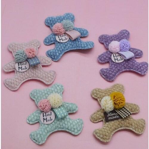 5Pcs 3D Lovely Bear Patch for Dress 3D Flowers Applique Dress Decoration Patches for Hair Clothes DIY Crafts Materials