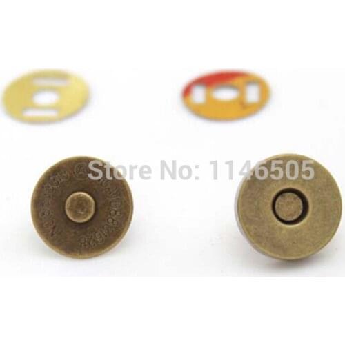 50set/lot 14mm Antique Bronze Metal Magnet Button for Bags Magnetic Handbag Bag clothes sewing Scrapbooking