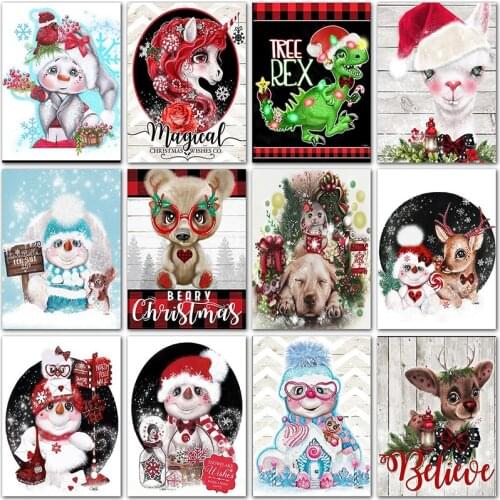 5D DIY Diamond Painting kit Christmas dog cat unicorn art Full Square Diamond embroidery Cross stitch Full Round Diamond mosaic