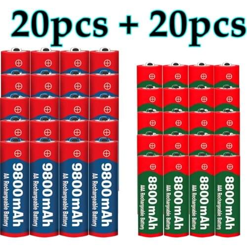 2021 New 1.5V AA 9800 mAh+1.5V AAA 8800 mAh Alkaline1.5V Rechargeable Battery For Clock Toys Camera battery