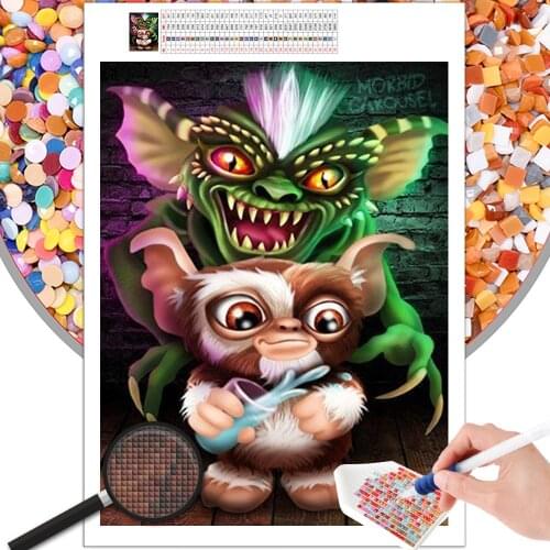 Diamond Painting Cartoon Animal Demon Lizard Disney 5D DIY Mosaic Embroidery Square Round Cross Stitch Kit Rhinestone Home Decor