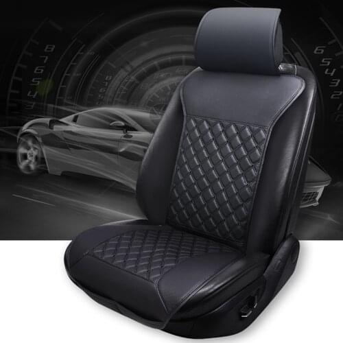 PU Leather Car Seat Cover Automotive Universal Seat Cushion With Backrest Auto Front Chair Protector Mat Interior Accessories