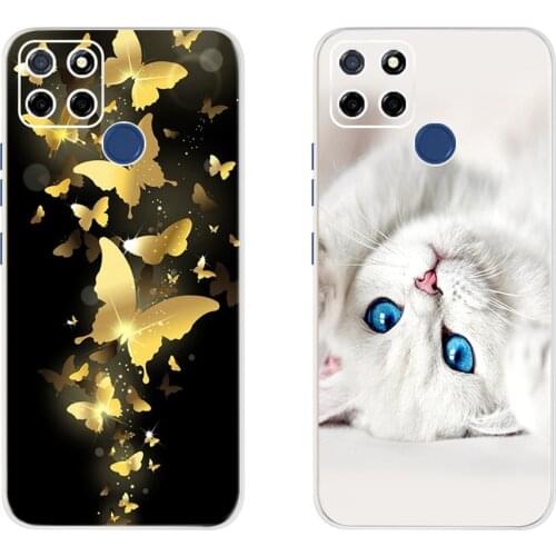 For Realme C25 Case Fashion Painted Transparent Soft TPU Bumper Coque Fundas Phone Case For OPPO Realme C25 C 25 RealmeC25 Cover