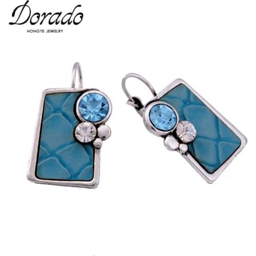 Zircon Rectangle Drop Earrings For Women Retro New Alloy Female Dangle Hanging Earring Fashion Wedding Ear Jewelry Brincos