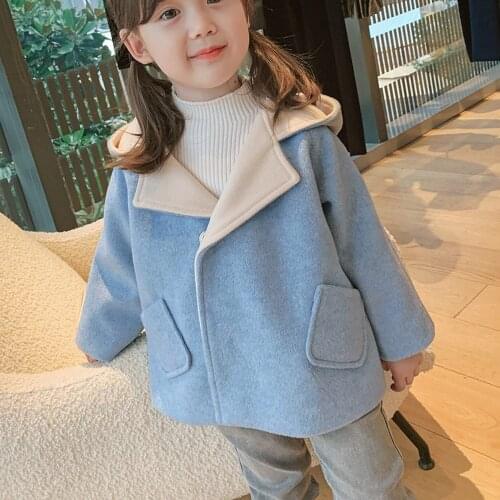 Kids Children Jeans Velvet Rabbit Ear Hooded Long Sleeve Princess Outwear Coats Casacos 2T-6T Sweet Warm Winter Baby Girls Coat