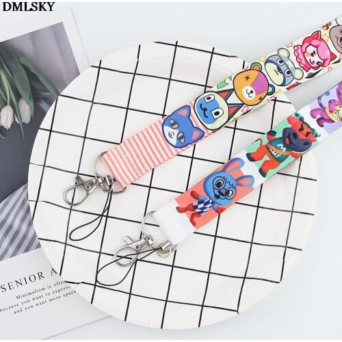DMLSKY Funny Cute Animals Lanyard Keychain Lanyards for keys Badge ID Mobile Phone Rope Neck Straps Accessories Gifts M4434