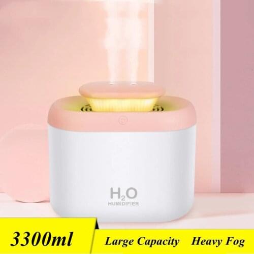 Double Nozzle Air Humidifier USB Mist Maker Fogger 3300ml Large Capacity Ultrasonic Cool Aromatherapy Essential Oil Diffuser