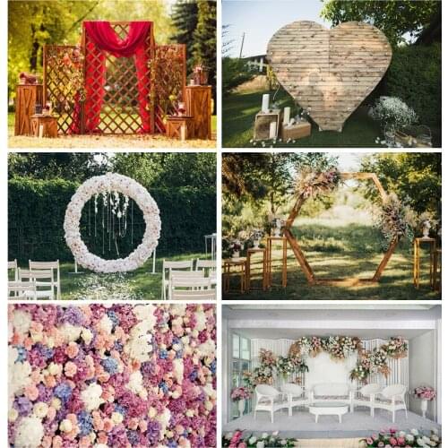 Wedding Ceremony Photography Backgrounds Flower Birthday Engagement Party Portrait Backdrops For Photo Studio Props 210410HKW-05