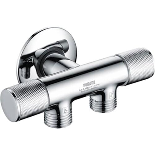 G1/2 T-Adapter Valve Brass Body Ceramic Cartridge Chrome Plated Angle Valve For Bathroom