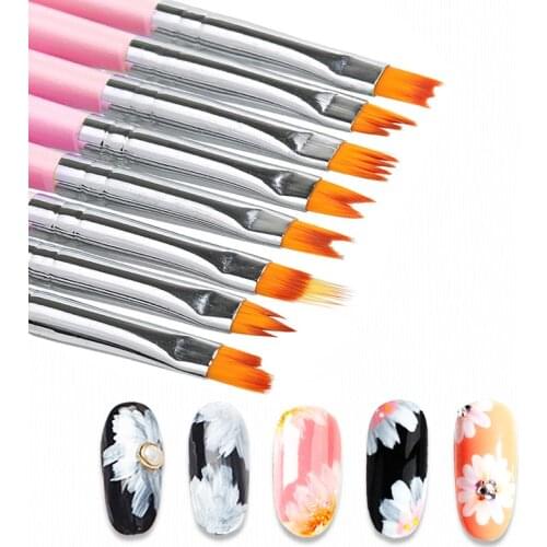 8PC/Set DIY Nail Brush Nail Painting Brush Various Shapes Nail Designs Draw Lines Flowers Patterns Manicure Pen Nail Art Tool