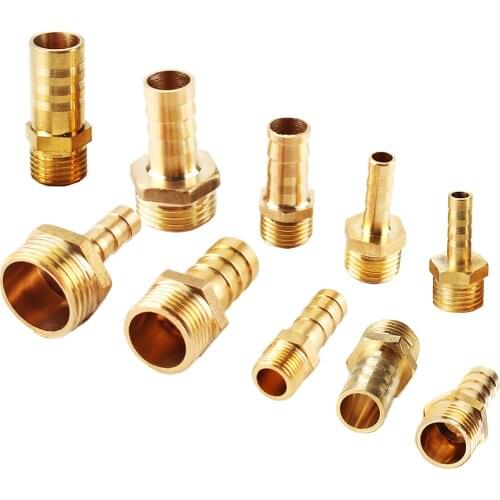 Brass Pipe Fitting 6mm - 25mm 8 10mm Hose Barb Tail 1/8" 1/4" 3/8" 1/2" 3/4" 1" BSP Male Connector Joint Copper Coupler Adapter