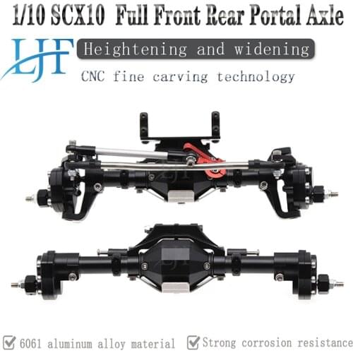 LJF SCX10 Aluminum CNC Anodized Full Front Rear Portal Axle for 1/10 RC Crawler Car Axial SCX10II 90046 90047 Upgrade Parts NO.E