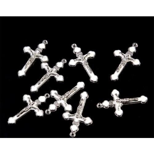 Small black religious jesus cross crucifix antique small pendant