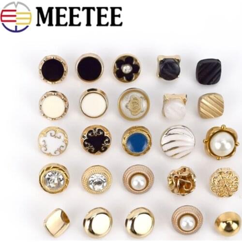 20pcs 8-10mm Meetee Metal Buttons Small Shirt Shank Buttons for Sewing Coat Sweater DIY Clothing Decorative Buttons Accessories