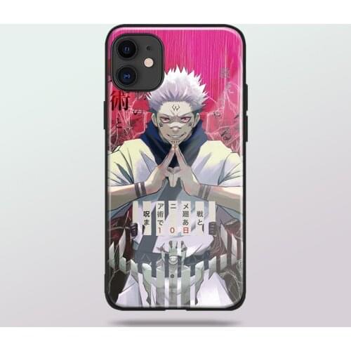Anime Jujutsu Kaisen Sukuna tempered glass soft silicone phone case cover shell For iPhone SE 6 6s 7 8 Plus X XR XS 11 Pro Max