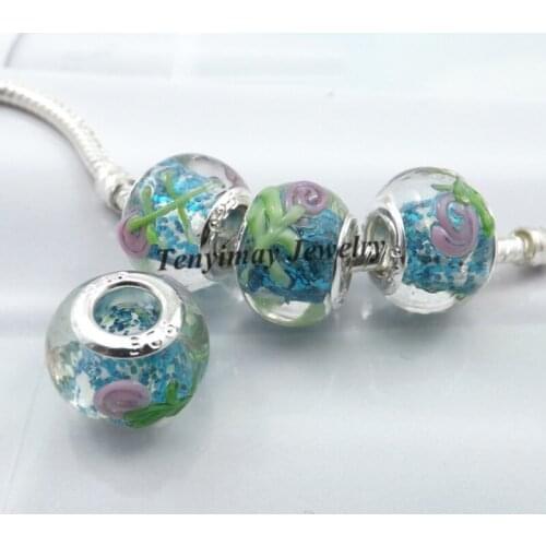 Newest Big Hole Glass Beads European Charm Beads For DIY 50pcs/lot Free Shipping LB808