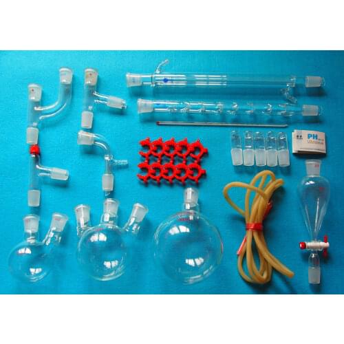 New advanced chemistry Lab glassware kit with 24/29 Glass Ground Joint,29P