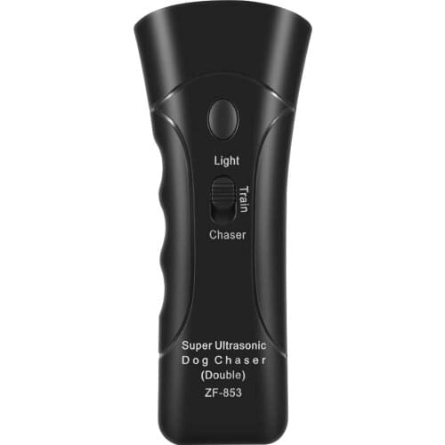 ABS Outdoor Stop Battery Powered Handheld Portable Double Channel Dog Repeller Anti Barking Safety Ultrasonic With LED Light